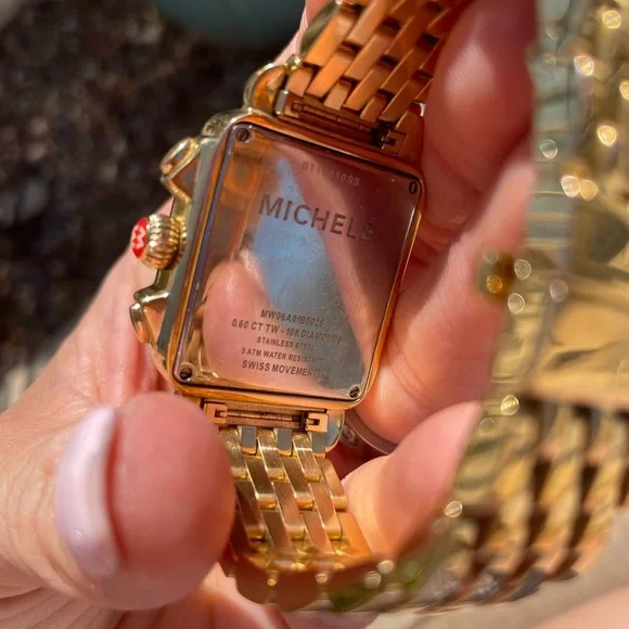 Michele Top of the Line Gold & Diamond Chronograph Women's Watch w/ Paper😍EUC - Picture 5 of 6